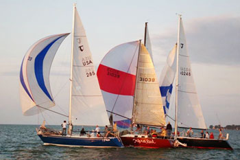 Sailboats on Sandusky Bay, Lake Erie